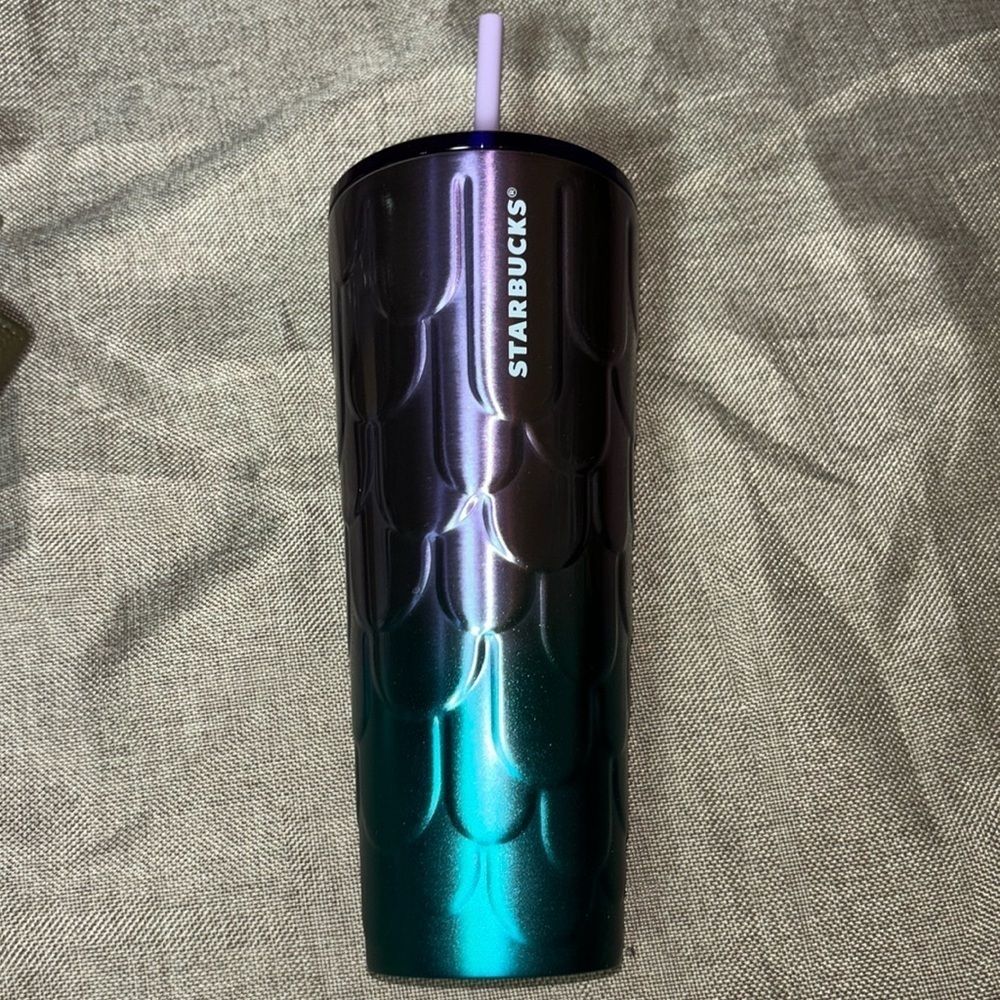 STARBUCKS 2023 Spring Purple Twilight Ombre Mermaid Scales Stainless Tumbler Cup